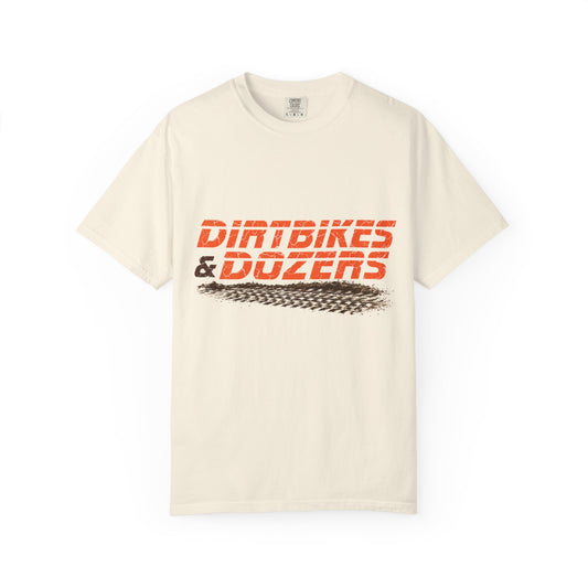 Dirtbikes & Dozers Tee — Off-Road Moto Tire-Track T-Shirt